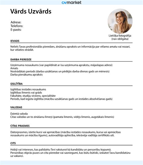 cv uzvedums latviešu valodā.